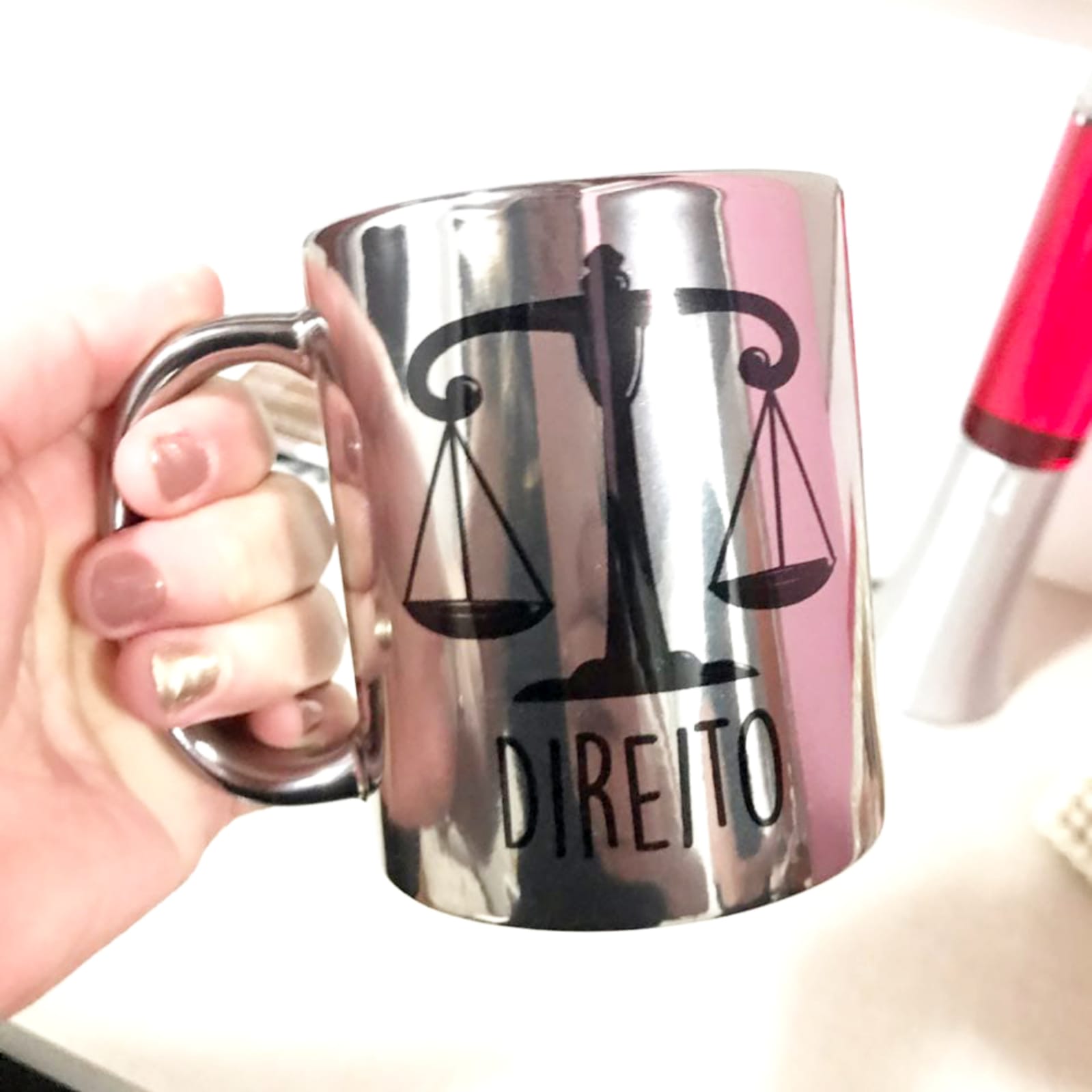 Caneca Cromada Prata